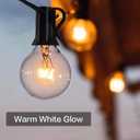 G40 Replacement Bulbs, 25 Pack Clear Glass Globe 5W E12 Candelabra Base Incandescent Light Bulbs, Warm White for Outdoor String Lights, Christmas, Patio, Holiday Decor