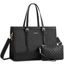 LOVEVOOK Laptop Bag for Women 17.3 inch Canvas Laptop Tote Bag, Large Capacity Work Bag with Clutch Purse, Computer Bag Office Business Briefcase, Casual Handbag for Travel College Teacher School