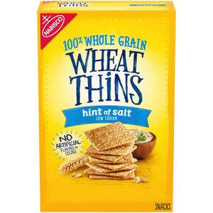 Wheat Thins Hint of Salt Low Sodium Snacks, Whole Grain Wheat Crackers, Snack Crackers, 8.5 oz