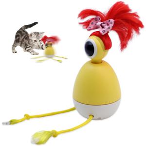 AFBKSS&BB Rechargeable Automatic Interactive with 360 Rotating Tumbler cat Toys, Touch Sensor and Silent Motor, Cat Toys for Indoor Cats