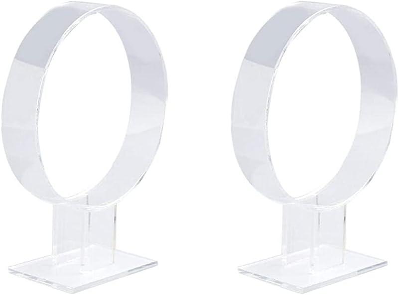 esowemsn 2pcs Clear Acrylic Headband Display Stand Headwear Holder Hairband Organizer Single Hair Hoop Holder Fixing Tools Accessories