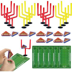 30 PCS Colors Mini Flick Football Games Mini Table Top Sports Games with Foam Footballs Goal Post and Cards Finger Toys Office Indoor Football Sports Party Favors Office Desk Toys Red Yellow
