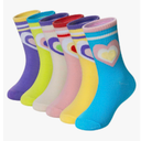 Eyean Girls Socks Little Kids Crew Cotton Youth Breathable Cute Dress Socks 6 Pairs Medium