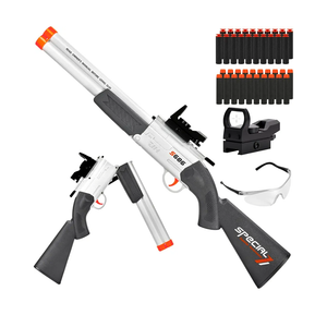Toy Gun Double Barrel Toy Shotgun,with 40 Soft Bullet Darts and Goggles,Foam Dart Blaster with Scope,Christmas Birthday Gifts for Kids Adults Boys Age 8+ (White)