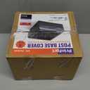 Prinfort 4pcs 6x6 Aluminum Deck Post Base Cover Outdoor, Decorative Post Covers for Basement Black, Square Post Skirts Trim for Railing丨Fence