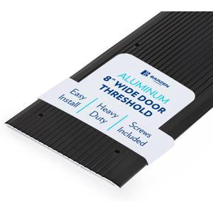 Aluminum Threshold Strip - Exterior Door Threshold for Doorways & Commercial Use - Aluminum Door Sill - ADA Wheelchair Compliance - Black Anodize 8" Wide by 48" Long.