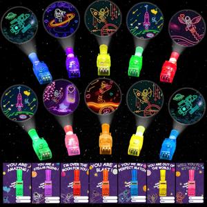 Budbof 28 Pack Valentines Day Gifts for Kids LED Finger Lights with Valentine Day Cards for Classroom School Exchange Prize Class Toys Party Favors for Boys Girls