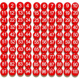 1-100 Magnetic Numbers, Magnets with Number for Dry Erase Boards, Round Number Refrigerator Magnets for Whiteboard in Home and Office (0.8" Diameter, Red)