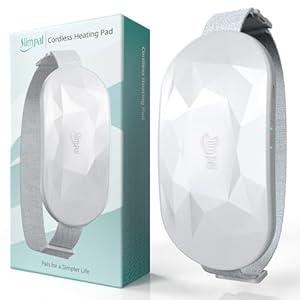 Slimpal Portable Heating Pad for Period Cramps, Electric Cordless Back Belly Waist Heating Pad for Menstrual Cramp Relief, Rechargeable Wearable Heat Belt Gifts for Her Women Girl Wife, Bright White