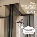 2 Panel Black Canopy Bed Curtains for Queen/King Bed Frame 37.4" W x 236" L