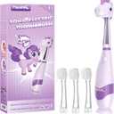 Papablic Toddler Sonic Electric Toothbrush Kids for Ages 1-3 Years, Baby Electric Toothbrush with Cute Unicorn Cover and Smart LED Timer, 4 Brush Heads (Arya)