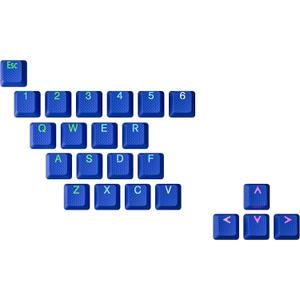 HK GAMING Rubber Backlit Doublesht Keycap Set | OEM Profile for Mechanical Keyboard (23 Keys, Dark Blue)