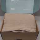 SOULFUL Muslin Throw Blanket with Tassels - Soft Queen Cotton Throw Blanket for Couch or Bed, Lightweight and Breathable Gauze for All Seasons, Light Tan, 90" x 90"