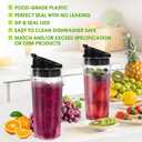Blender 16oz Cups Replacement for Ninja - 3 Pack Ninja Blender Cups with Lids, Compatible with Ninja QB3001SS, BL770, BL780, BL660, BL740, BL810, Nutri Ninja Series Blenders