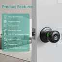 Fingerprint Door Lock,4 in 1 Smart Door Knob with Keypad Code, Biometric & App Control, Auto-Lock, Keyless Entry Door Locks for Bedroom, Home, Garage, Apartment, Office, Warehouse