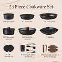 CAROTE 23pcs Pots and Pans Set Non Stick, Cookware Set Detachable Handle, 23 Piece