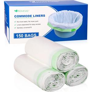 150 Pcs Bedside Commode Liners for Potty Chair Liners Disposable Adult