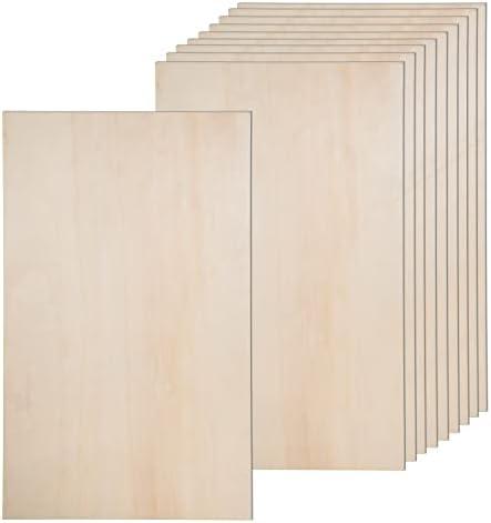 12 Pack Basswood Sheets for Crafts-12 x 20 x 1/8 Inch- 3mm Thick Plywood Sheets with Smooth Surfaces-Unfinished Rectangular Wood Boards for Laser Cutting, Wood Burning, Architectural Models, Staining
