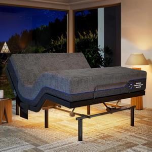 Marsail NS0 Adjustable Base with Mattress Set, Twin XL Adjustable Bed Frame + 14-inch Cooling Gel Memory Foam Mattress, Dual Motor Bed Frame with Wireless Remote, CertiPUR-US Certified