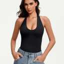 Avidlove Women's Sexy Halter Bodysuit Going Out Backless Tank Top Sleeveless Thong Body Suits Summer Outfits Medium