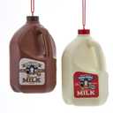 Kurt Adler 4.375-Inch Plastic Jug Regular and Chocolate Milk 3D Ornaments 2 Assorted
