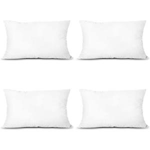 CozyLux Throw Pillow Inserts, Set of 4 Lightweight Down Alternative Polyester Pillow, Couch Cushion, Sham Stuffer, Machine Washable, (White, 18"x26")