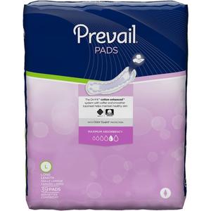 Prevail Incontinence Bladder Control Pads for Women, Maximum Absorbency, Long Length, 39 count, Pack Of 4