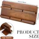 Leinuosen 2 Tie Wood Business Card Holder for Desk 6 Slot Multiple Business Card Organizer Desktop Cards Display Stand Storage Detachable for Office Exhibition Meeting Home Men Women, 13 x 6.3 Inch