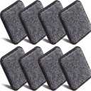 ASTIMESA 8 Pieces 2.4" Square Furniture Sliders, Heavy Duty Furniture Pads Cups with Carpet Base, Reusable Floor Protectors for Hardwood Vinyl Tile Couch Table Chair Bottom (Brown) (61mm, Square)