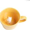 DIHOclub Cat Coffee Cup Hidden Ceramic Animal Inside Mug,Cute Cartoon Handmade Figurine Mugs,Holiday and Birthday Gift for Coffee Milk Tea Lovers,12 Oz(yellow)