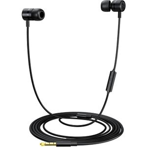 MORMOQUE EP-06 Wired Earbuds in-Ear Earphones, Build-in Microphone Noise Isolating Headphones, 3.5mm Jack 4.9ft Long Cord Ear Buds, HD Bass Audio, with 6 Ear Tips, for Smartphones/ Laptop/ Computer Etc-Black