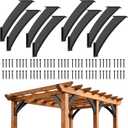 8Pcs Heavy Duty Arc 45 Degree Angle Support Brackets 2"4" (Actual: 1.5"3.2") Steel Pergola Bracket, Wood Post and Beam Support Angle Corner Brackets for Gazebos Decks Porches Pagola Reinforcement