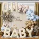 40 Inch Beige OH BABY Letter Balloons,Large Cream White Netrual Foil Balloons for Gender Reveal Boho Baby Shower Decorations,Oh Baby Sign for Backdrop Engagement Wedding Birthday Party Decorations