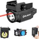 OLIGHT Baldr RL Mini 600 Lumens Compact Rail Mounted Weaponlight with Red Beam and White LED Combo, Magnetic USB Rechargeable Tactical Flashlight with 1913 or GL Rail, Built-in Battery (Black)