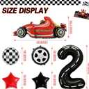 2 x Racing Party Decorations  10PCS Race Car Balloons Set with Red Car, Tires, Stars, Checkered Patterns & Number 2 Foil Balloon for 2nd Birthday Party Supplies