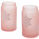 Tabletops Gallery 2 Piece Snowflake Soda Can Glass Set - Pink