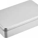 uxcell Metal Tin Box, 7.09" x 4.33" x 1.57" Rectangular Empty Tinplate Containers with Lids, Silver Tone, for Home Organizer, Candles, Gifts, Car Keys, Crafts Storage