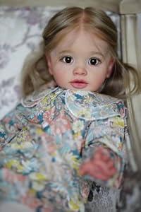 iCradle 26 Inch Big Realistic Reborn Toddler Girl Doll Handmade Silicone Soft Vinyl limbs and cloth body Baby Doll That Look Real Lifelike Newborn Baby Dolls Toy Set for Kids