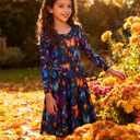 Funnycokid Girls Dress Size 4-13 Long Sleeve Kids Clothes