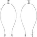 PATIKIL 11 Inch Lamp Harp Kit with Finial, 2 Set Detachable Shade Bracket Holder, DIY Lighting Accessories for Table Floor Lamps, Chrome