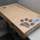 Hzuaneri Cat Litter Box Enclosure with Cushion, Hidden Litter Box Furniture with Removable Dividers, Reversible Entrance Left or Right Side, Cat House, Rustic White and Brown CB84714X