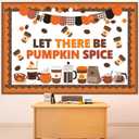 Containlol Thanksgiving Latte Bulletin Board Set Pumpkin Spice Classroom Decorations Fall Thanksgiving Coffee Cup Cutouts for Office Home Autumn Harvest Theme Party Supplies