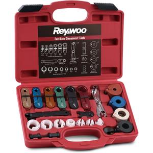 25 PC Fuel Line Disconnect Tool Set, Master Quick Disconnect Tool Set for A/C Fuel & Transmission Systems, Fuel Line Removal Tool Compatible with Ford Chevy GM Chevy Mazda