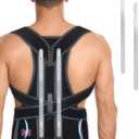 Hurmoya Back Brace Posture Corrector for Women and Men, Lower and Upper Back Pain Relief, Hunchback and Scoliosis Straightener with 2 Removable Metal Splints Support, Adjustable Straps Belt Waist Small