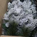 4.5 FT/6FT/7FT Pre-Lit Slim Christmas Tree Flocked Decoration with Pine Needles & Lights 6FT