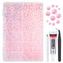 qiipii 2 Styles Light Pink Flatback Pearls for Bedazzling Crafting 3mm-10mm Half Round Beads Gems Bedazzler Kit Charms for Nails Face Eyes Makeup Tumblers Bottles DIY Crafts Scrapbooking Clothes Shoes