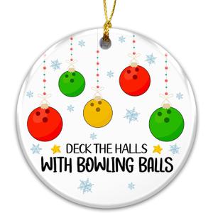 Bowling Balls Ornament 2025, Deck The Halls with Bowling Balls Ornament  Funny Bowling Gift for Players & Fans  Holiday Tree Dcor Keepsake for Bowlers, Leagues, Coaches, and Bowling Lovers
