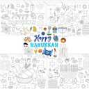 Sinasasspel Hanukkah Coloring Placemats 24PCS Disposable Table Place Mats Happy Chanukah Party Decor Kitchen Dining Activity Paper Supplies Menorah Dreidel Games 4 Designs