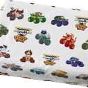 Jay Franco Kids Sheet Set with Fitted, Flat Sheets & Pillow Cover - Ultra-Soft Bedding with Pillowcase for Room Decor, White - Monster Jam, 3 Piece Toddler