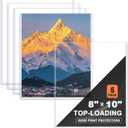 Ndsox 5 Pack 8" x 10" Rigid Print Protectors Clear Hard Plastic Sheet Protectors Top Loading for Photographs, Photo Papers, Posters, Prints, Birth Certificates, Heavy Duty No-Hole Rigid Photo Sleeves